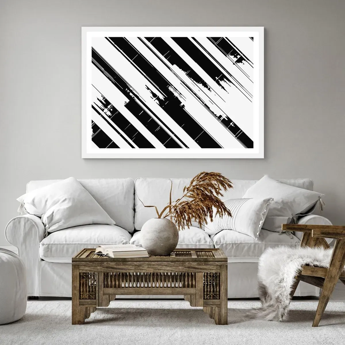 Plagát v bielom ráme - Intenzívna a dynamická kompozícia - 91x61 cm