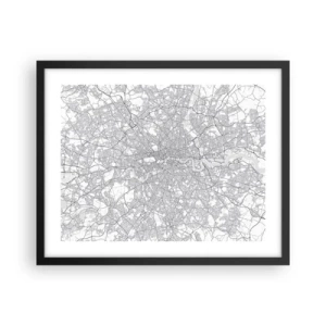 Plagát v čiernom ráme - Mapa londýnskeho labyrintu - 50x40 cm