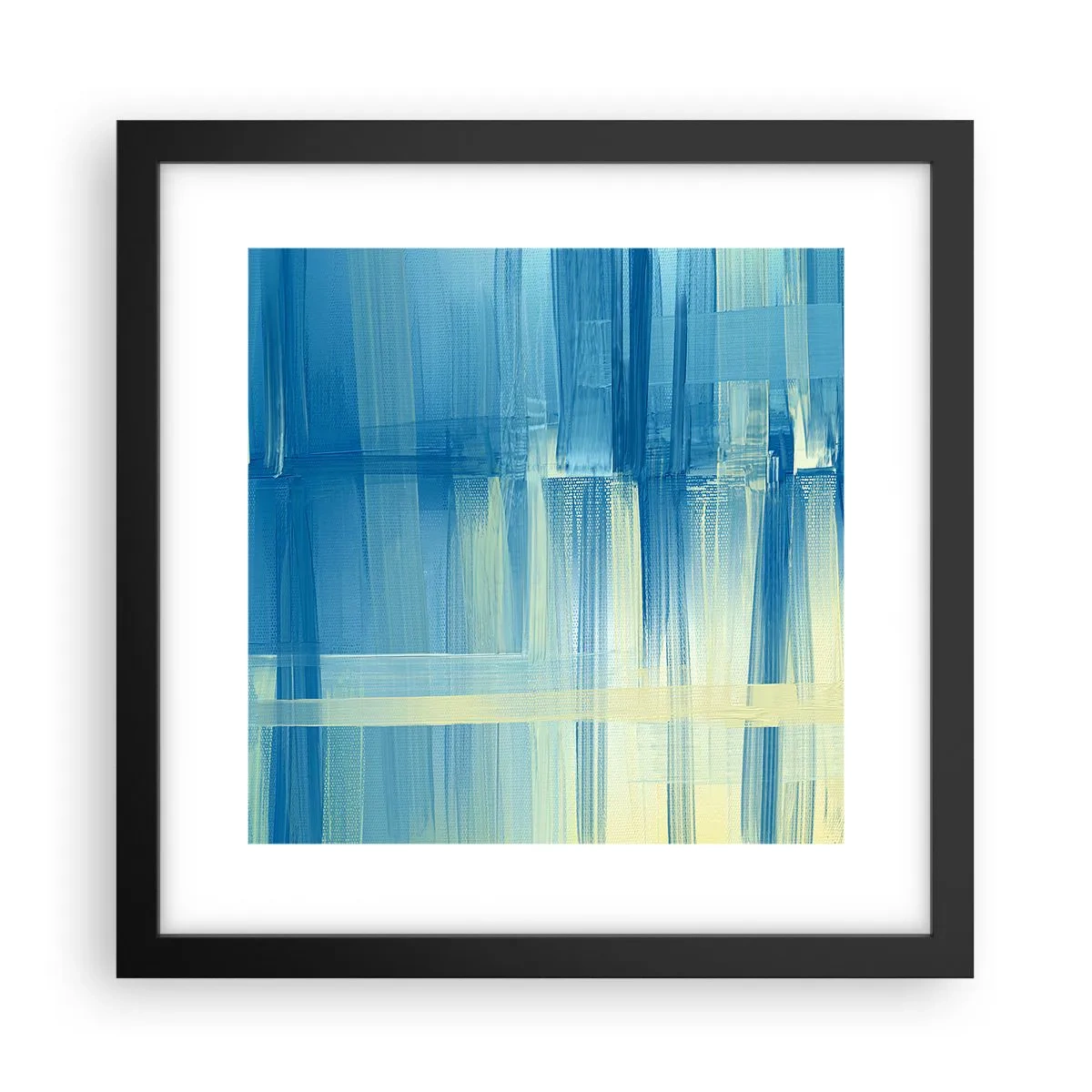 Plagát v čiernom ráme - Kompozícia v tyrkyse - 30x30 cm
