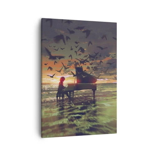 Obraz na plátne - Koncert na piano a vlny - 50x70 cm