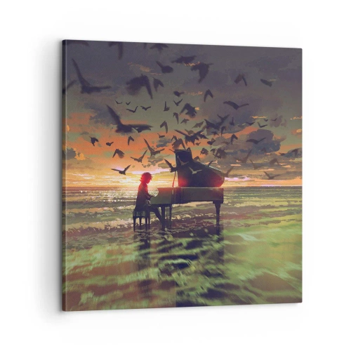 Obraz na plátne - Koncert na piano a vlny - 60x60 cm