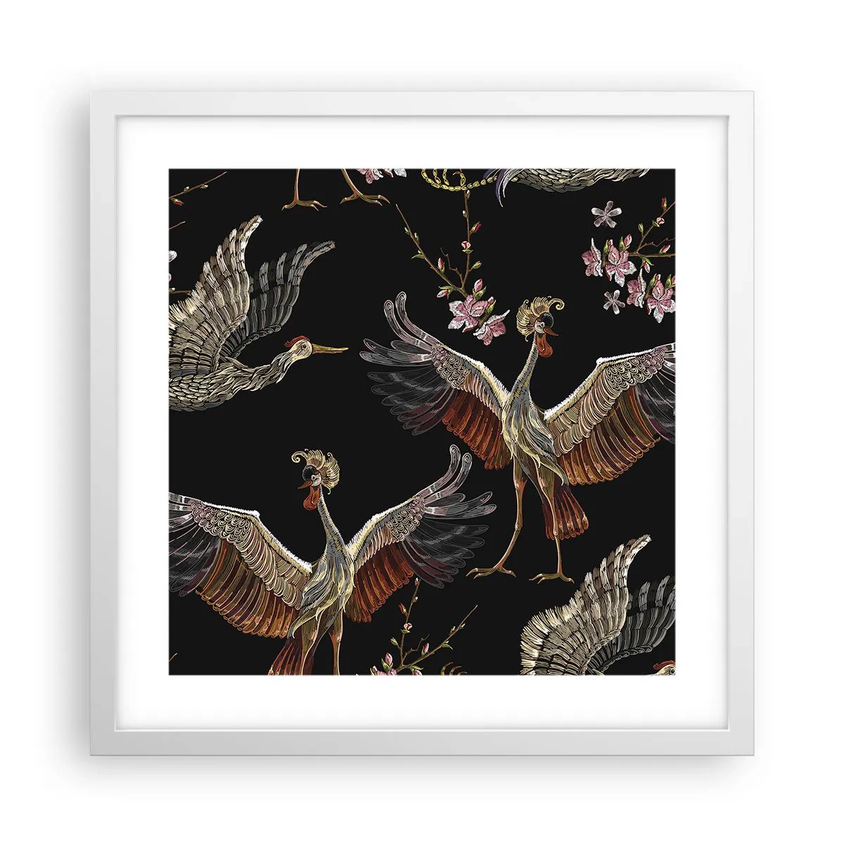 Plagát v bielom ráme - Rozprávkový vták - 40x40 cm