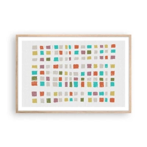 Plagát v ráme zo svetlého duba - Neznáma hra - 91x61 cm