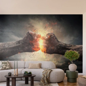 Samolepiaca Fototapeta Deluxe Sticker - Choď do boja - Abstrakcia, Zaťatú ruku, sila - 150x105 cm