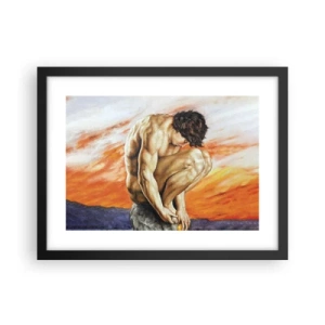 Plagát v čiernom ráme - Ponorený do seba - 40x30 cm