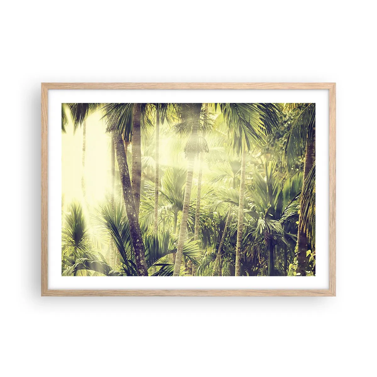 Plagát v ráme zo svetlého duba - V zelenej žiare - 70x50 cm