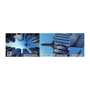 Vzorka fototapety Premium Canvas - Pohľad zo sklenenej rokliny - Architektúra, Lietadlo, Mesto - 100x30 cm