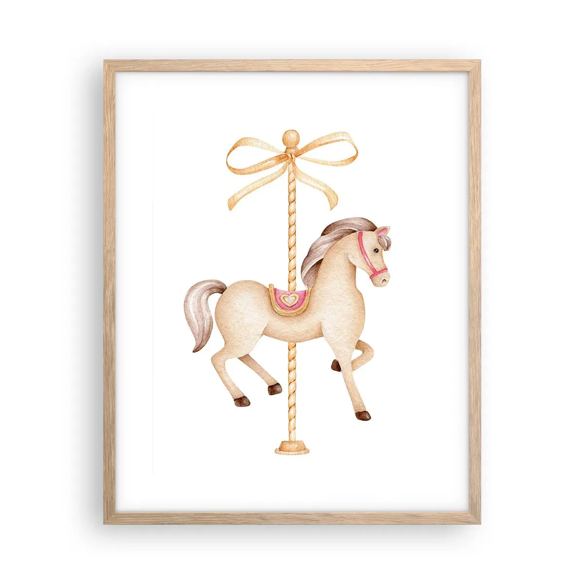 Plagát v ráme zo svetlého duba - Elegantným klusom - 40x50 cm