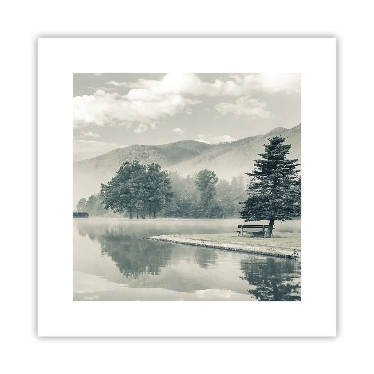 Plagát - Jazero ešte spí - 30x30 cm