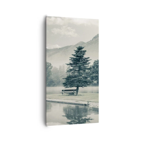 Obraz na plátne - Jazero ešte spí - 65x120 cm