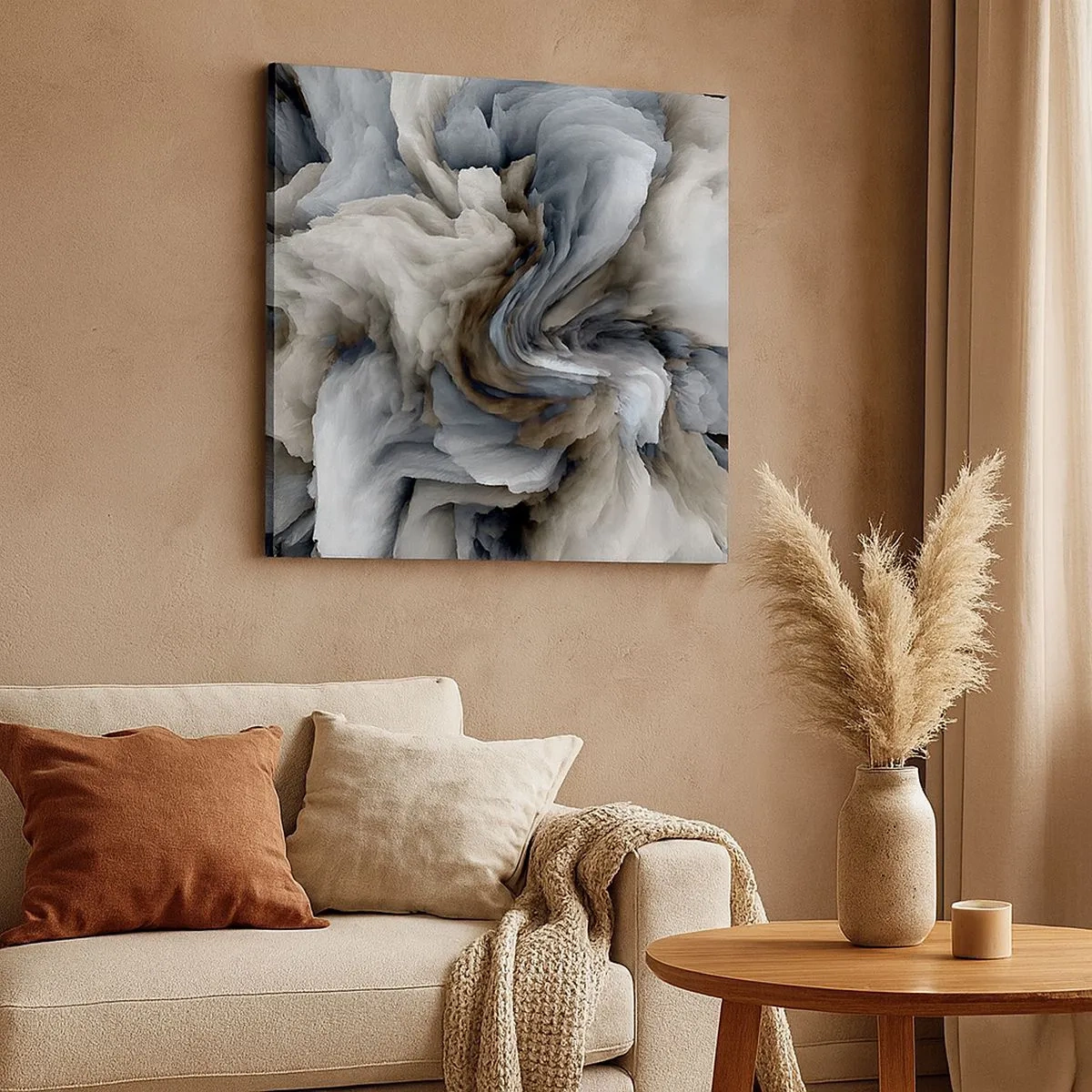 Obraz na plátne - Kameň a kvet - 30x30 cm