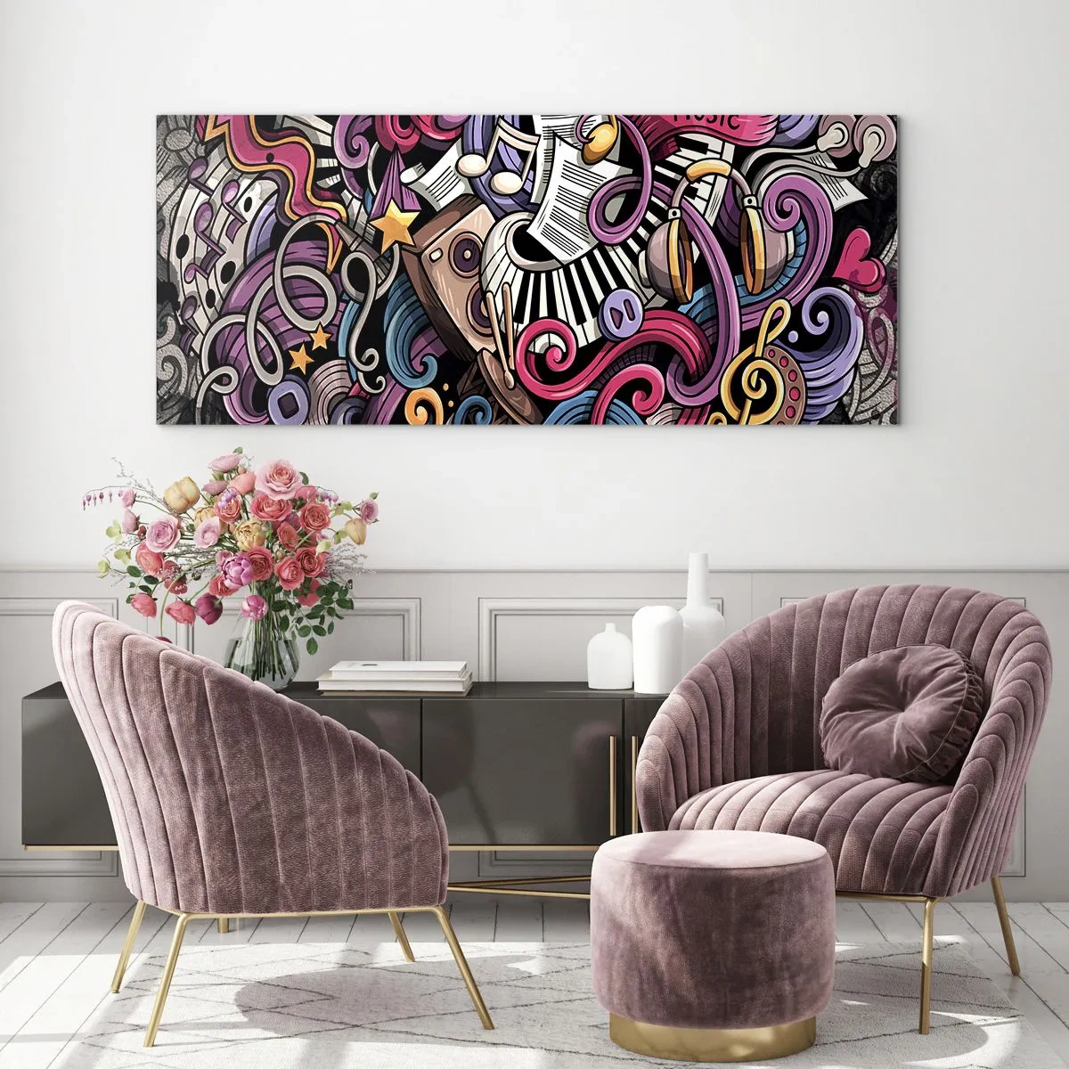 Obraz na skle - Komplikovaná melódia - 160x50 cm