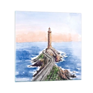 Obraz na skle - Tvárou v tvár moru - 30x30 cm