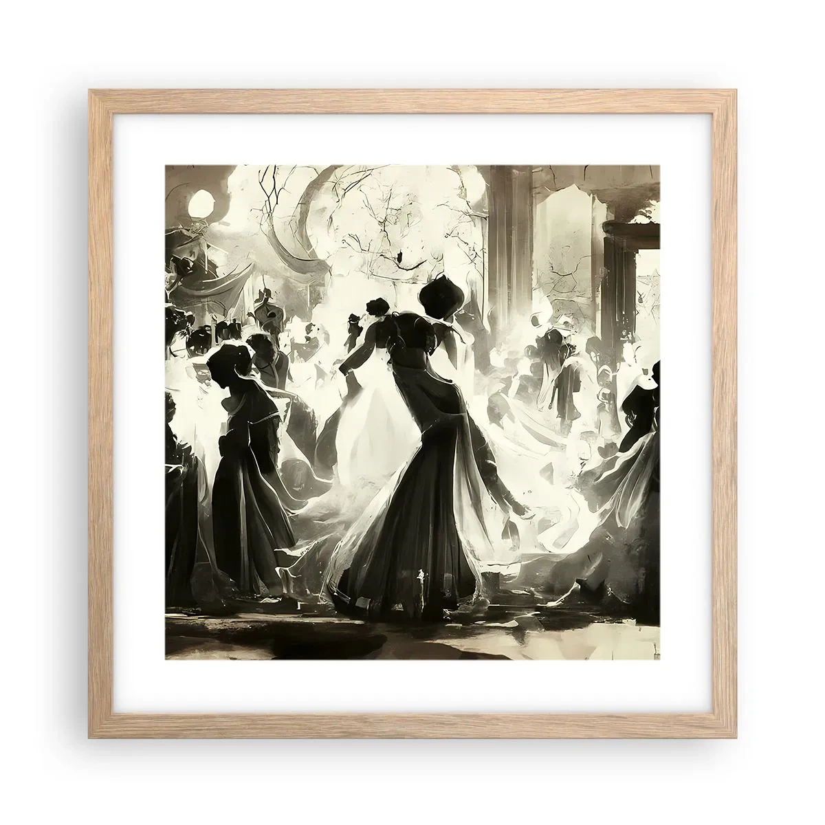 Plagát v ráme zo svetlého duba - Veľká maškaráda - 40x40 cm