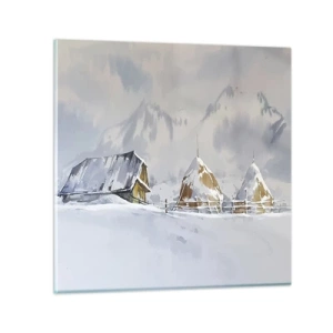 Obraz na skle - V zasneženom údolí - 70x70 cm