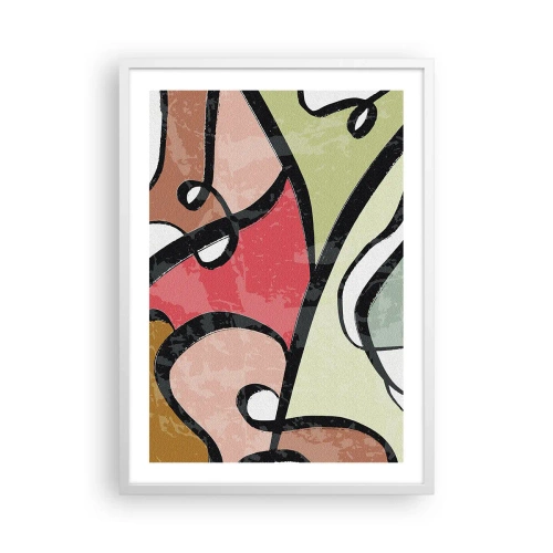 Plagát v bielom ráme - Piruety uprostred farieb - 50x70 cm
