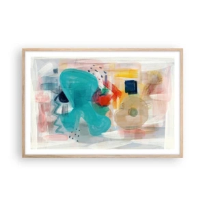 Plagát v ráme zo svetlého duba - Farebná hra - 91x61 cm