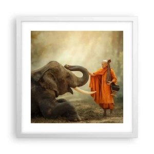 Plagát v bielom ráme - Stretnutie na cestách - 40x40 cm