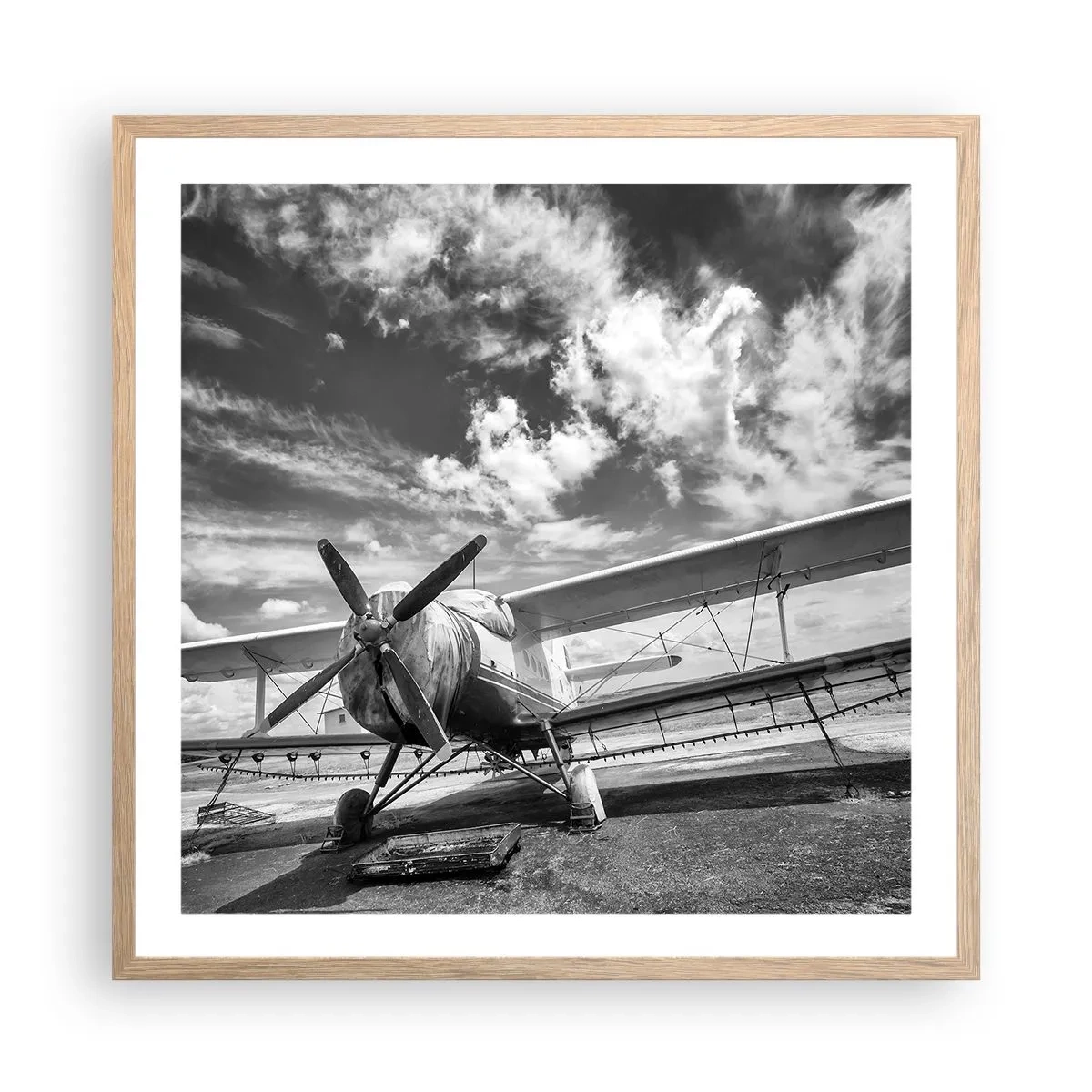 Plagát v ráme zo svetlého duba - Nemôžem sa toho dočkať! - 60x60 cm