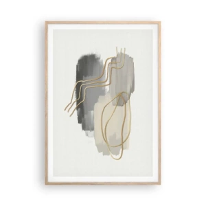 Plagát v ráme zo svetlého duba - Trvanie a pohyb - 70x100 cm