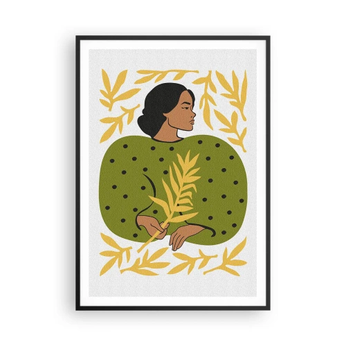 Plagát v čiernom ráme - Havajské dievča - 70x100 cm