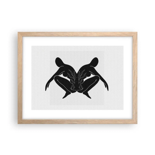 Plagát v ráme zo svetlého duba - Spoločná duša - 40x30 cm