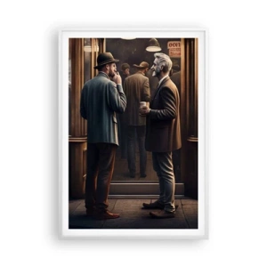 Plagát v bielom ráme - Dobrá chvíľa dňa - 70x100 cm