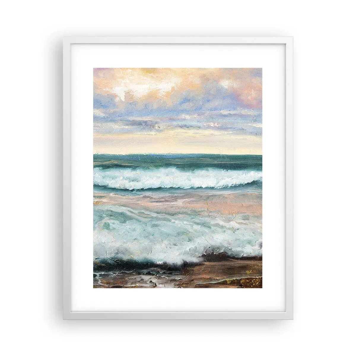 Plagát v bielom ráme - Tu uhladíš dušu - 40x50 cm