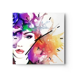 Nástenné hodiny - S hlavou v oblakoch - 30x30 cm