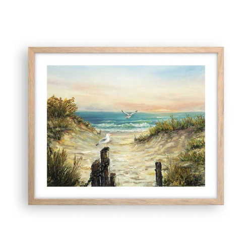 Plagát v ráme zo svetlého duba - Bezvetrie a samota - 50x40 cm