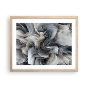 Plagát v ráme zo svetlého duba - Kameň a kvet - 50x40 cm