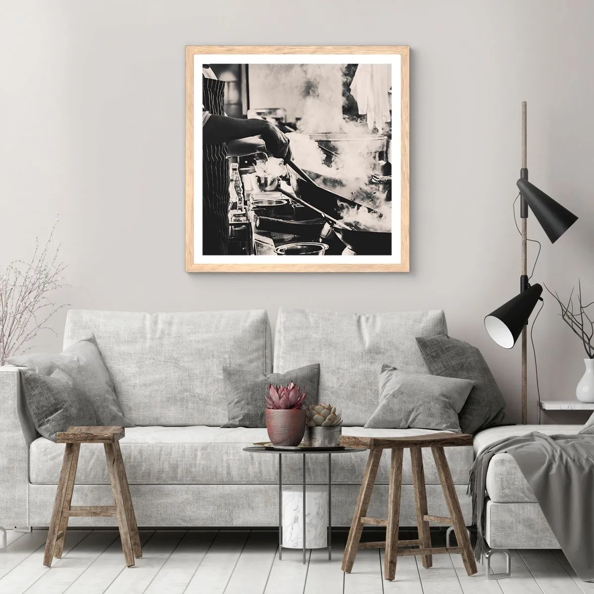 Plagát v ráme zo svetlého duba - Alchýmia chutí - 60x60 cm