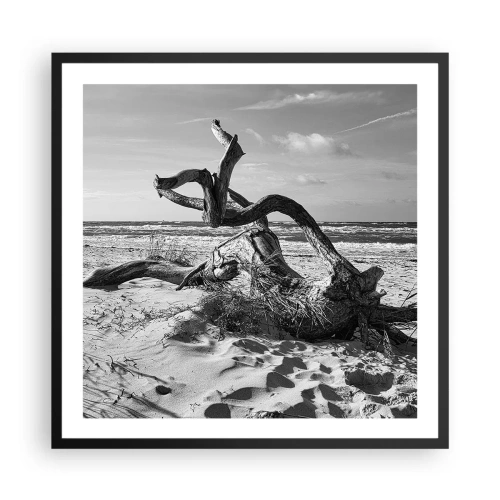 Plagát v čiernom ráme - Morská socha - 60x60 cm