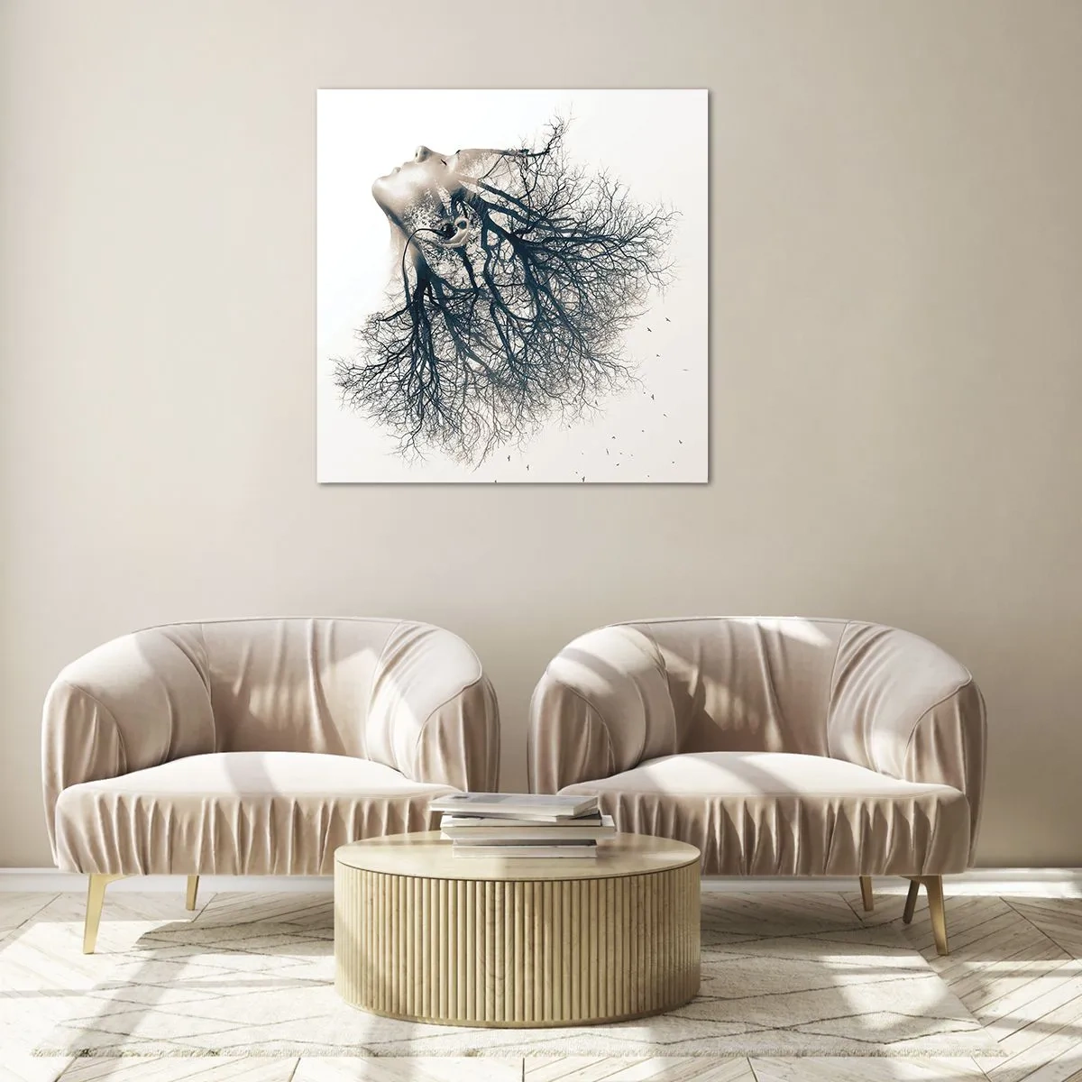 Obraz na skle - Očarená šepotom stromu - 40x40 cm