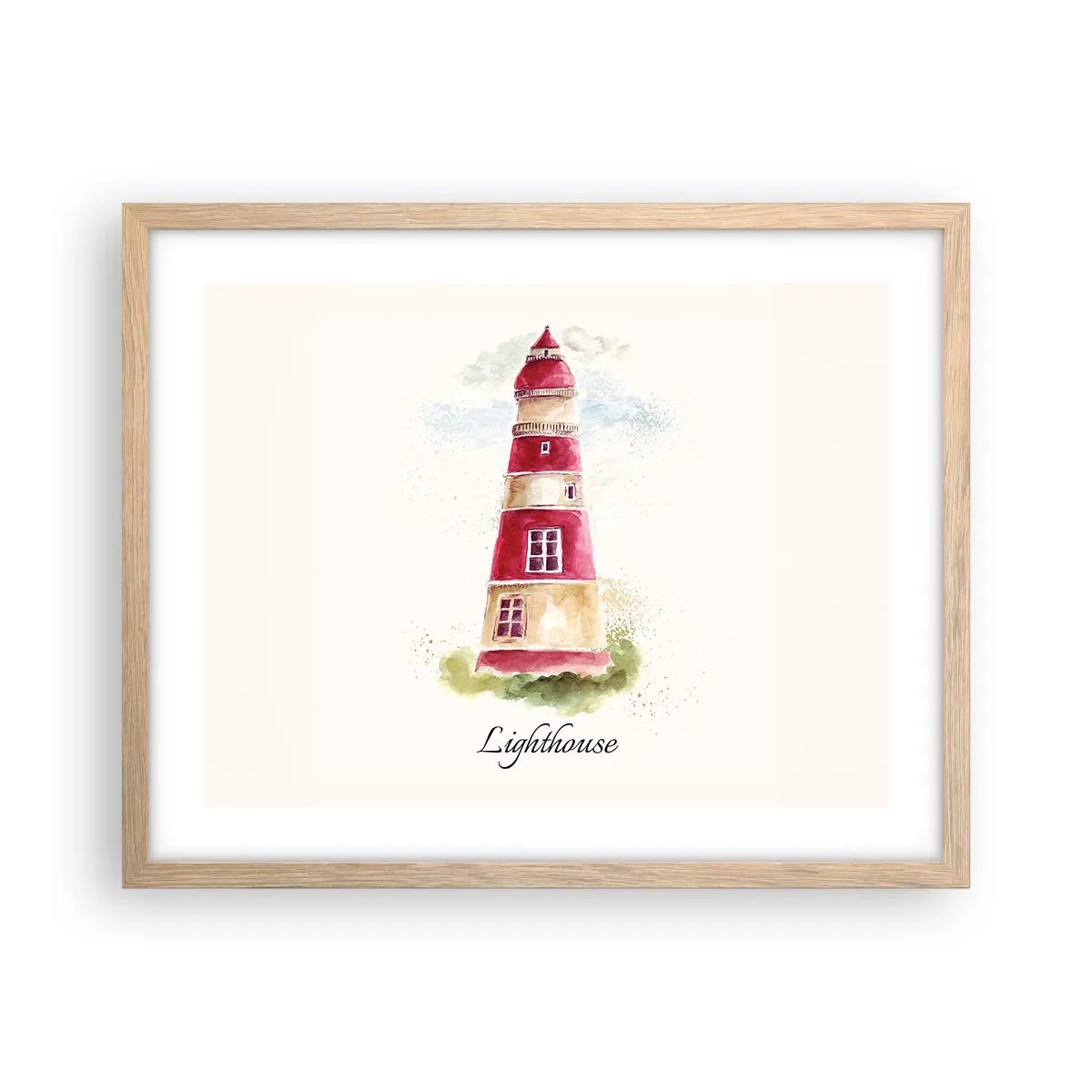 Plagát v ráme zo svetlého duba - Tu je vždy počasie - 50x40 cm