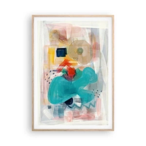 Plagát v ráme zo svetlého duba - Farebná hra - 70x100 cm