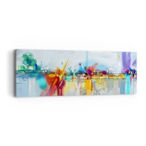 Obraz na plátne - Most radosti nad riekou života - 90x30 cm