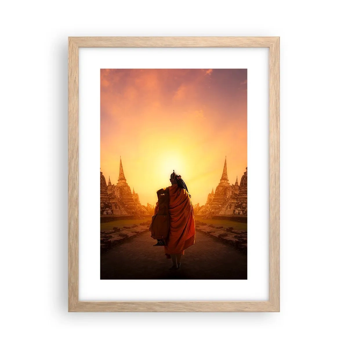 Plagát v ráme zo svetlého duba - V kľude večnosťou - 30x40 cm