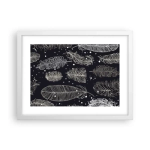 Plagát v bielom ráme - Čipka s perím - 40x30 cm