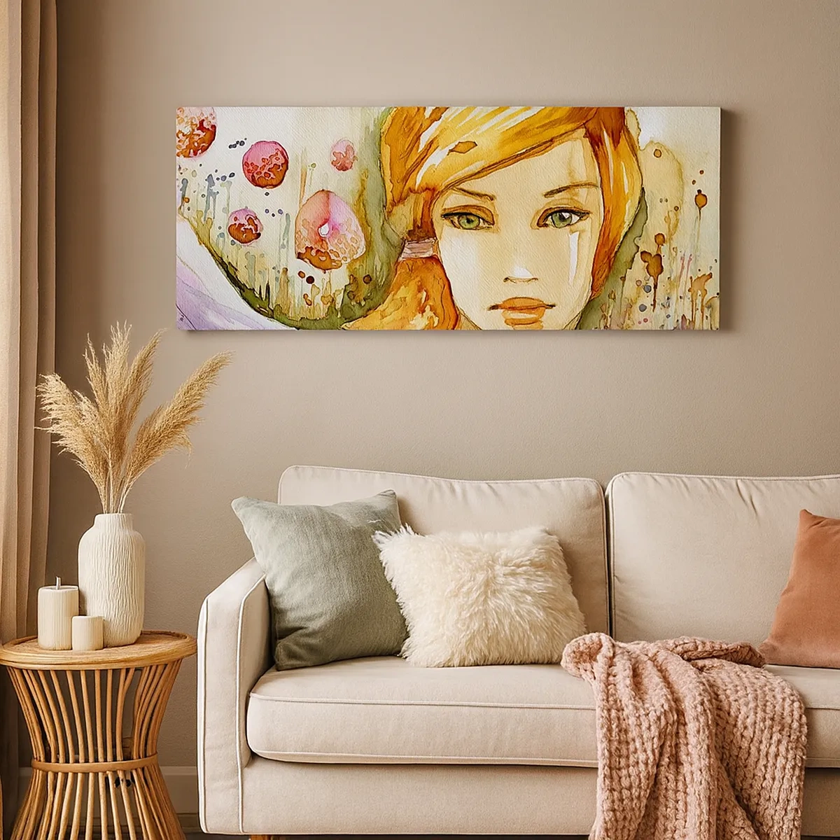 Obraz na plátne - Smaragdový pohľad, ktorý utišuje hnev - 30x30 cm