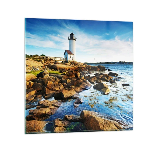 Obraz na skle - Vráťte sa šťastne, čakám - 50x50 cm