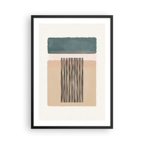 Plagát v čiernom ráme - Abstraktné geometrické útvary v jemných farbách - 50x70cm - Všetko v poriadku - Moderná nástenná dekorácia do obývacej izby a spálne ARTTOR