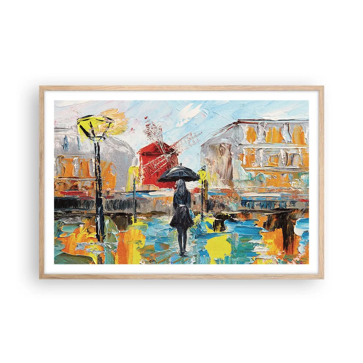 Plagát v ráme zo svetlého duba - Parížske legendy - 91x61 cm