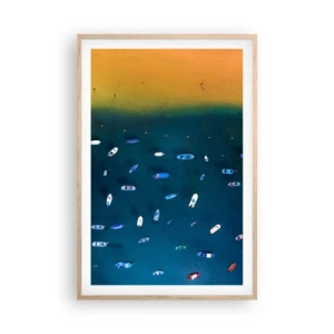 Plagát v ráme zo svetlého duba - Prázdninová hra - 61x91 cm