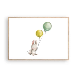 Plagát v ráme zo svetlého duba - Poletím aj ja! - 100x70 cm