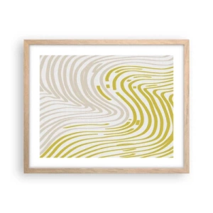 Plagát v ráme zo svetlého duba - Kompozícia s miernym ohybom - 50x40 cm