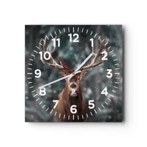 Nástenné hodiny - Skutočný kráľ lesa - 30x30 cm