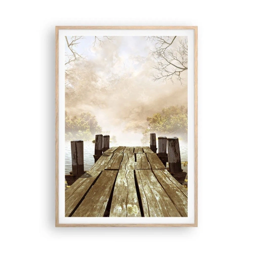 Plagát v ráme zo svetlého duba - Jemný smútok jesene - 70x100 cm