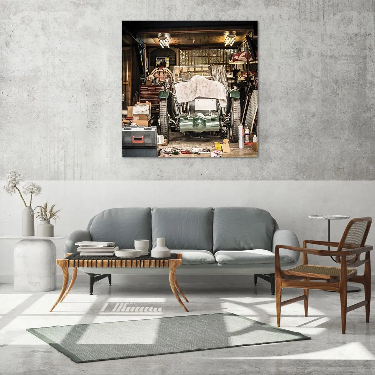 Obraz na skle - Späť do minulosti - 30x30 cm