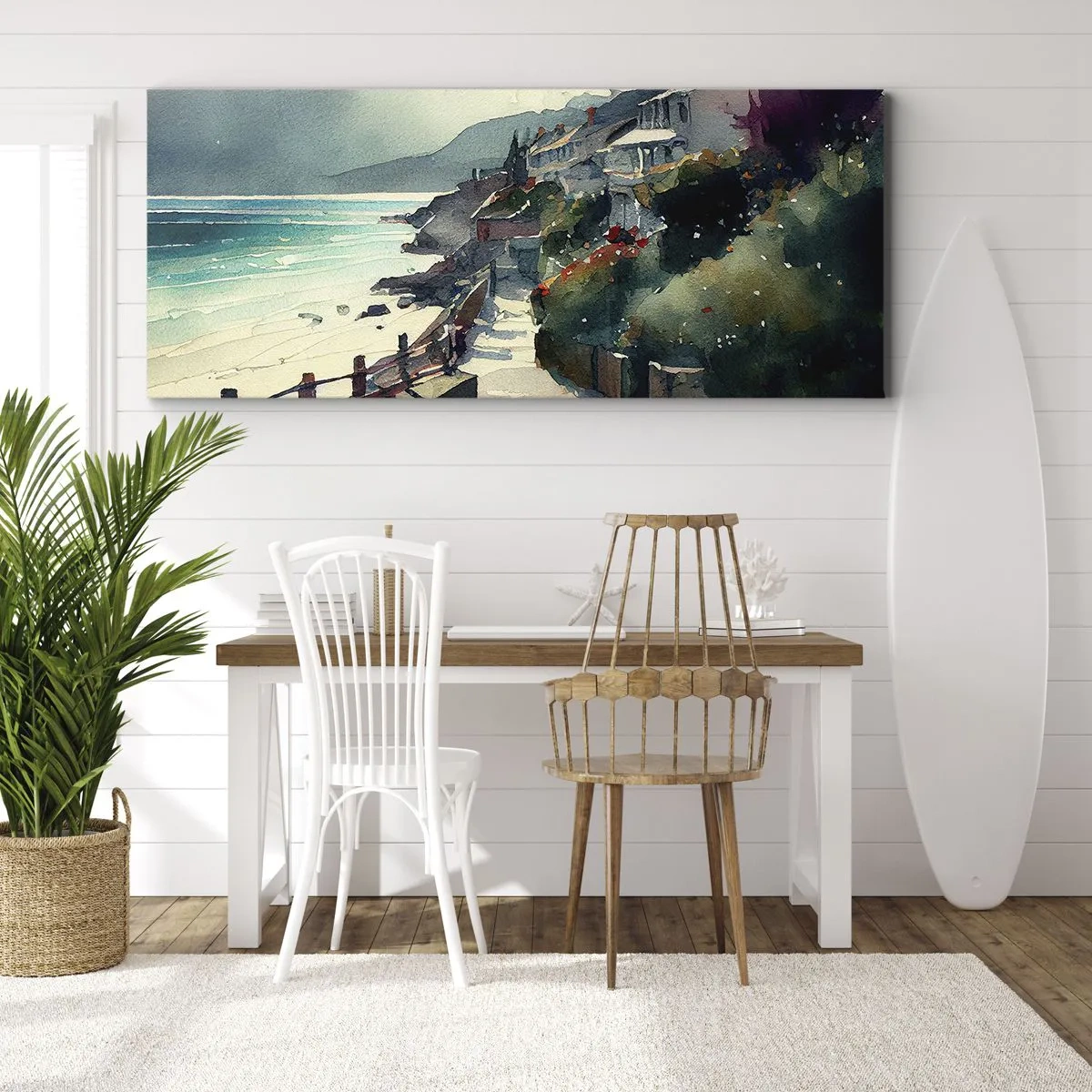 Obraz na plátne - Stredomorské mestečko - 100x40 cm